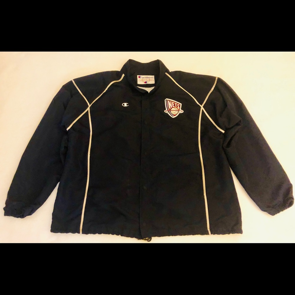 NBA NETS THROWBACK WARMUP JACKET MENS XXL CHAMPION